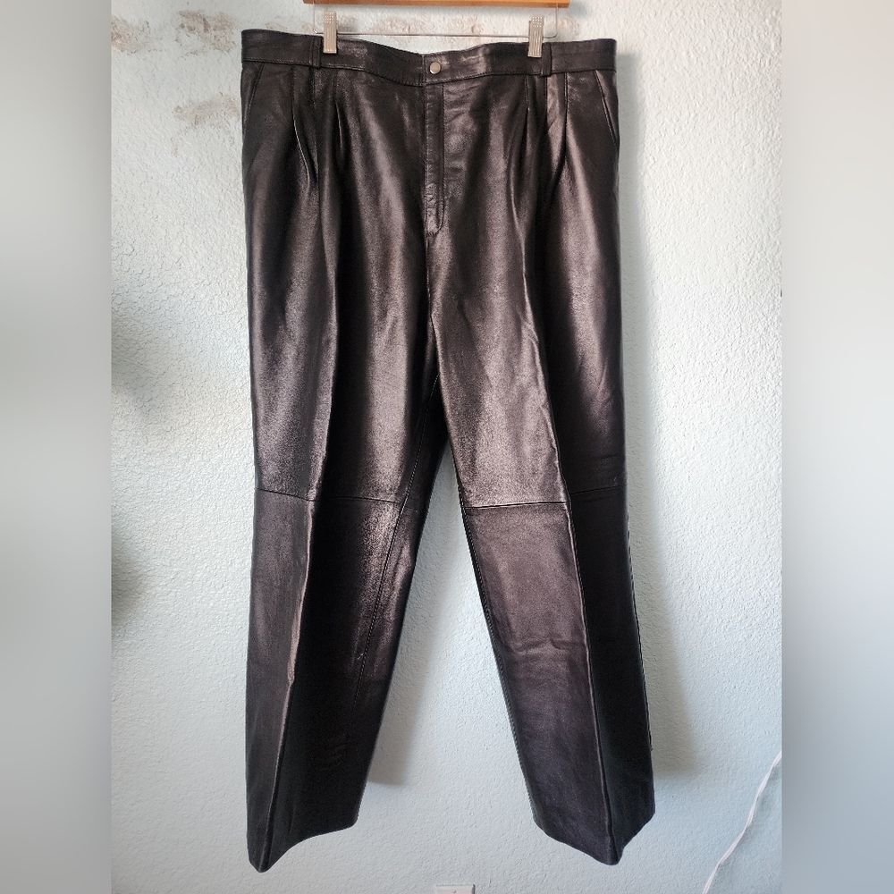 Portland Leather Black Trousers